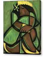Hawaiian Wall Decor 24x30 Hula Girl Canvas Print Tropical Hawaii Themed ... - $799.00