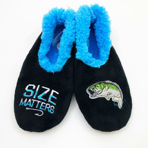 Snoozies Men&#39;s Slippers Size Matters Fishing Extra Large 13 Black - £11.45 GBP