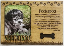 PEEKAPOO Dog Profile Laser Engraved Wood Picture Frame Magnet - £10.82 GBP