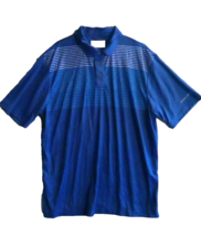 Nicklaus Mens Polo Shirt Blue Large Staydri Golf Sports Short Sleeve Stripe - £13.36 GBP