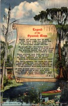 Linen~Legend of Spanish Moss &amp; Boat View of River Louisiana~Vintage Postcard a1 - £17.01 GBP