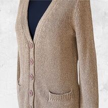 Orvis Metallic Gold Cardigan Sweater Womens Small Linen Blend Pockets  - $37.95 Orvis Metallic Gold Cardigan Sweater Womens Small Linen Blend Pockets  - $37.95