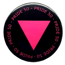Pride Pin Badge Original Pink Triangle Gay Lesbian Rights LGBTQIA 35mm Pin Badge - £3.89 GBP
