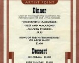 Artist Point Kids Dinner Menu Walt Disney World Wilderness Lodge Merko R... - $24.73