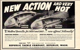 1951 Print Ad Bucktail &amp; Vibrating Minnow Fishing Lures Republic Tackle WA - $8.71