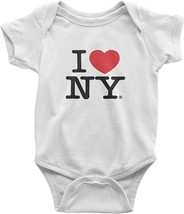 I Love NY New York Baby Infant Screen Printed Heart Bodysuit Purple - £11.98 GBP