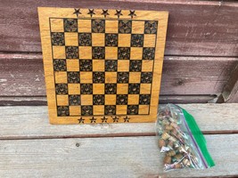 Antique Crownpeg Checker Board Game Kanawha Ia Game Board Wood - £98.88 GBP