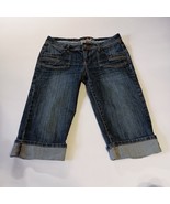 Mudd Women&#39;s/Junior&#39;s Stretch Blue Denim Capri Folded Hem Jeans Size 11 ... - $209.24 MXN