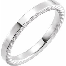 Authenticity Guarantee 
18K White Gold 3MM Rope Design Wedding Band - £798.40 GBP+