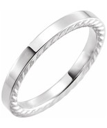 18K White Gold 3MM Rope Design Wedding Band - $35,622.13 MXN+