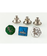 Magnifique Argent Sterling Siam Niello Émail Broche Lot De 3 - $2,632.64 MXN