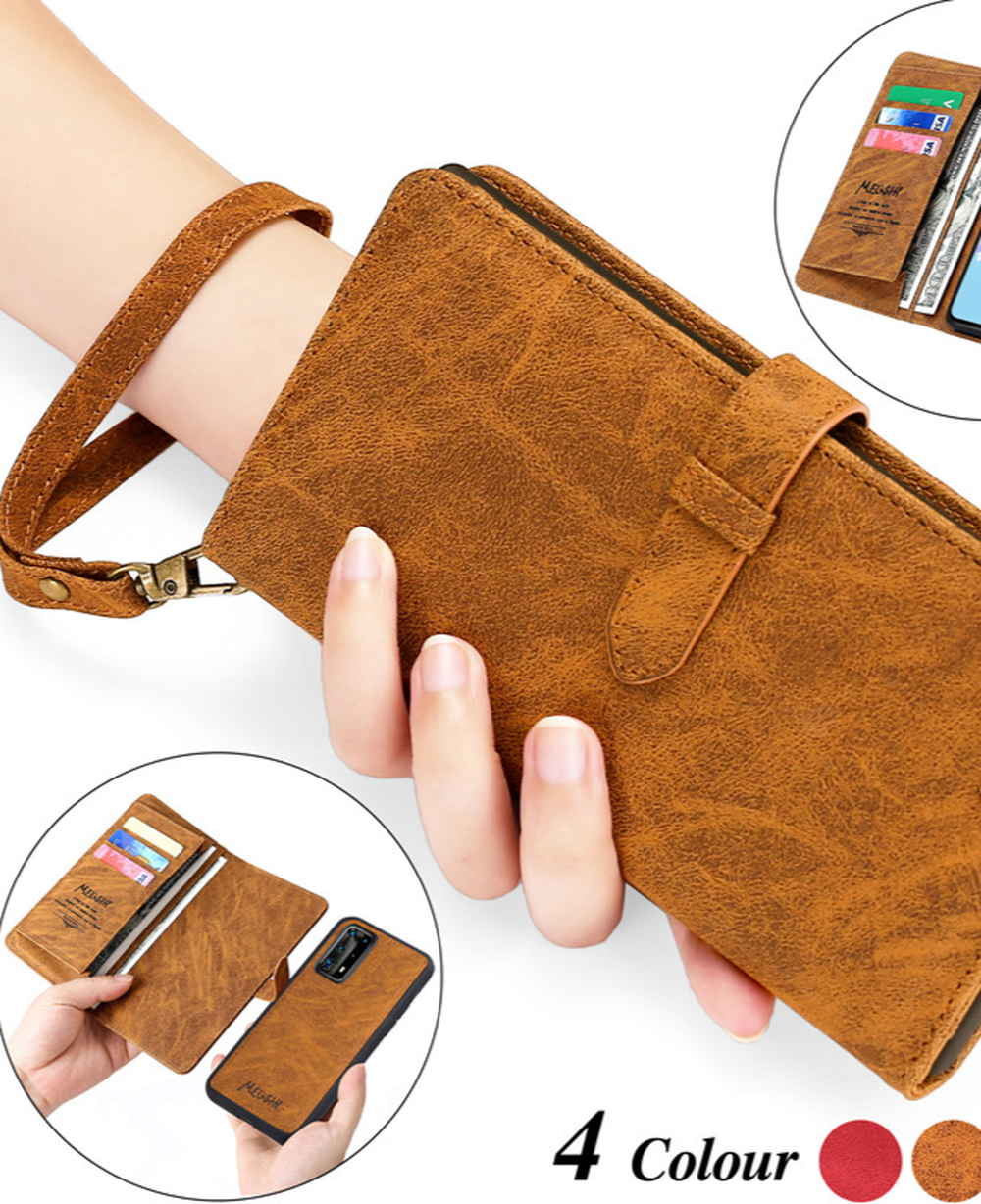 k84) Leather wallet FLIP MAGNETIC BACK cover Case for Apple iPhone models