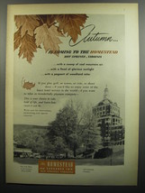 1952 The Homestead Resort Ad - Autumn.. is coming to the homestead - £15.01 GBP