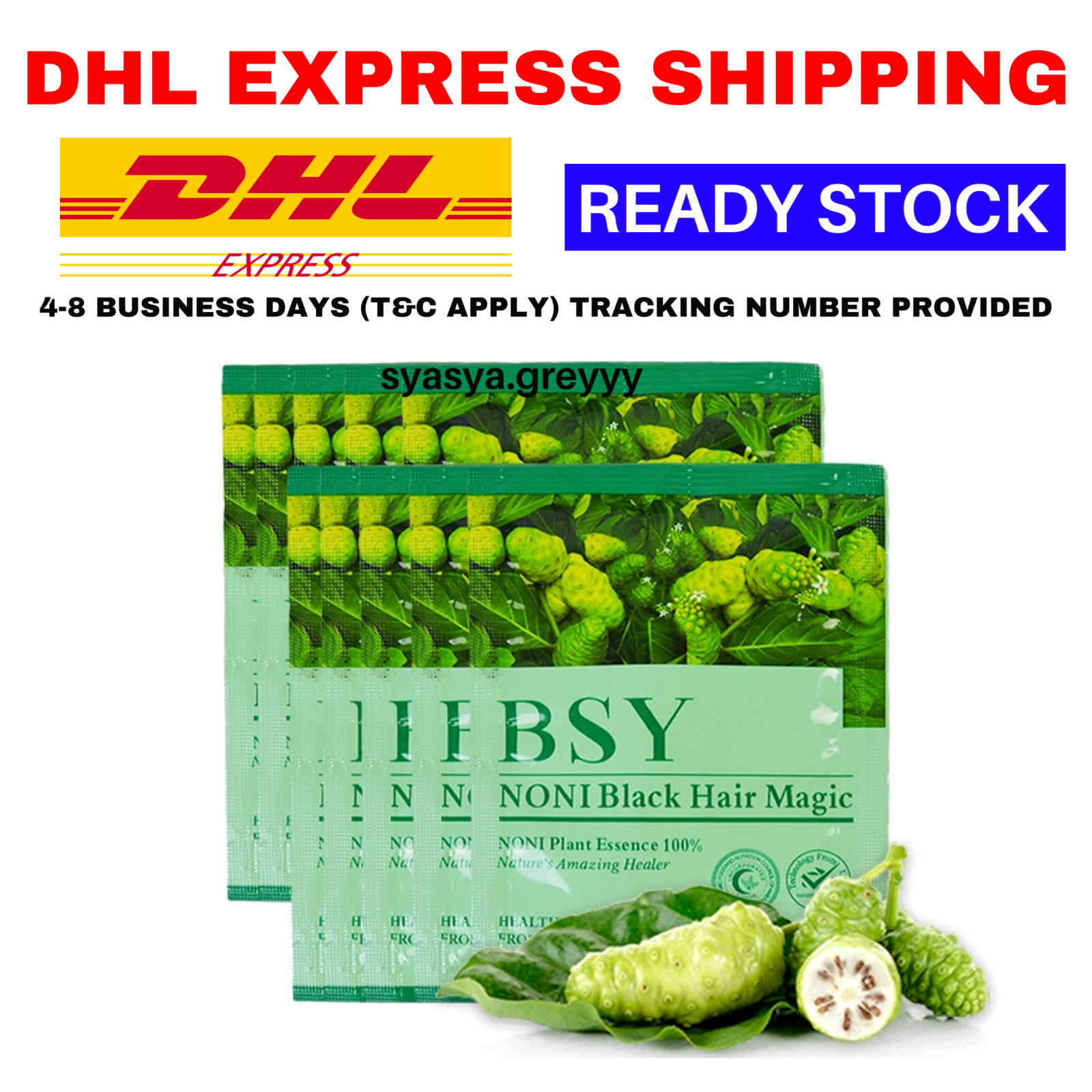 40 X BSY Noni Black Grey Hair Removal Magic Herbal Essence Shampo Dye 20ml DHL - $74.51