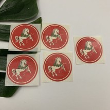 Vintage 1980s Christmas Holiday Theme Unicorn Stickers Red Green Round M... - £12.76 GBP