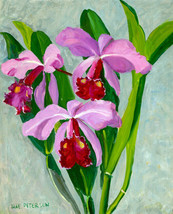 FRAMED CANVAS Art print giclee purple pink iris orchids flower garden painting - £31.00 GBP+