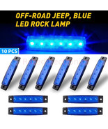 10PCS Pods Blue LED Rock Lights For Jeep Off-road Truck Boat Car Underbo... - $303.00 MXN