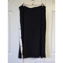 SHEIN Womens 1XL Black Midi Skirt White Snap Button Accent Casual Comfy - €12,83 EUR