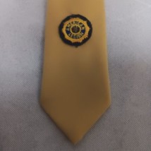 Vintage American Legion Tie Yellow Emblem Dacron Wool - £17.22 GBP
