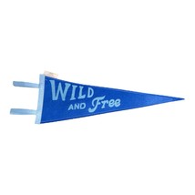New Felt WILD AND FREE Pennant Retro Style Blue Wall Decor Kids Room - $239.33 MXN
