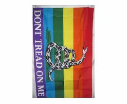 Rainbow Gay Pride Gadsden Dont Tread on Me Rebel Flag 3x5 3 X 5 Feet New - £3.87 GBP