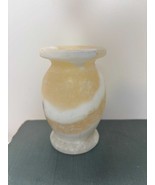 Alabaster Egyptian vase solid stone hand carved - $2,144.42 MXN