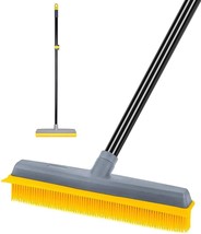 Pet Hair Broom Rubber Broom 59&quot; Long Handle With Build-In Squeegee For S... - $29.98