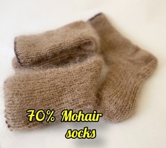 70% Mohair Socks US 7-12 women fluffy socks, Handmade, winter Shaggy Coz... - £14.01 GBP+