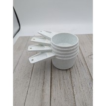 Vintage Tupperware 4 Piece Nesting Hanging Measuring Cups Gray Speckled - £11.86 GBP
