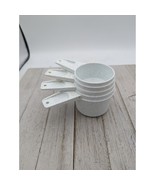 Vintage Tupperware 4 Piece Nesting Hanging Measuring Cups Gray Speckled - £11.83 GBP