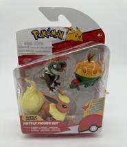 2023 Jazwares New Pokemon Battle Figure Set Flareon &amp; Tyrunt &amp; Appletun 3 Pack - £17.47 GBP