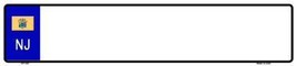 New Jersey Blank Novelty Metal European License Plate EP-030 - $412.24 MXN