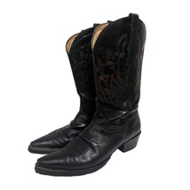 Circle G Vintage Black Leather Western Cowboy Rodeo Boots 10D Snip Toe Pull On - £79.12 GBP