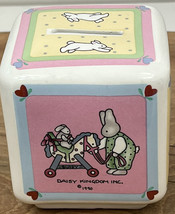 Vintage 1990 Daisy Kingdom Ceramic Rabbits Bank Bunnies Piggy Bank RARE - £18.29 GBP