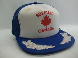 Suffield Canada Hat Vintage Blue White Scrambled Eggs Snapback Trucker Cap - £13.08 GBP