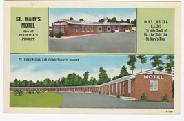 Vintage Postcard St. Mary&#39;s Motel Hilliard Florida 1950&#39;s Unused - £5.44 GBP