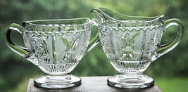 Westmoreland Princess Feather Pressed Glass Open Sugar + 6 oz Creamer Ex... - €15,49 EUR Westmoreland Princess Feather Pressed Glass Open Sugar + 6 oz Creamer Ex... - €15,49 EUR