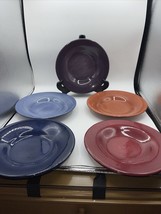 Pottery Barn Sausalito( 5) Salad Plates 10”  Lt, Blue Dk Blue Red Purple Orange - £30.67 GBP