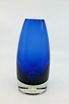 Riihimaen Riihimaki Lasi Oy Finland Tamara Aladin Art Glass Vase Blue 1365 VTG - £48.09 GBP