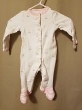 Carter's - Footed One Piece White Ballet Design Snaps Size Nb IR2/ - $5.95