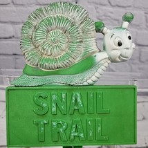 Snail Trail Vintage Garden Spike Sign Green Plastic Art Line 1981 Hong K... - $19.79
