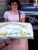 1961 Chubby Girl Graduation &#39;57 Pontiac Chicago 35mm Slide - £3.89 GBP