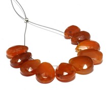 Natural Carnelian Faceted Pear Beads Briolette Loose Gemstone Making Jewelry - $7.97