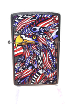 American Eagle Red White &amp; Blue Pride Authentic Zippo Street Chrome 49251 - £22.18 GBP