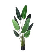 Artificial Bird Of Paradise Plant Fake Tropical Palm Tree For Indoor Out... - £70.81 GBP