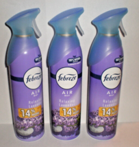 (3) Febreze Air Relaxing Lavender Mist Spray 10.14 Fl. Oz. Each Can Rare - £21.95 GBP