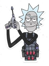 Rick and Morty TV Series Rick as a Navy Seal Peel Off Image Sticker Deca... - £2.35 GBP