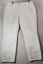 Coldwater Creek Jeans Womens Size 16 White Denim Cotton Flat Front Straight Leg - £13.27 GBP