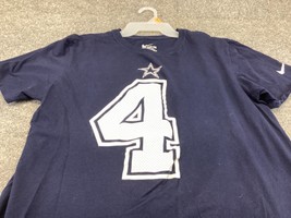 Dak Prescott #4 Shirt Mens Large Nike Tee Dallas Cowboys Blue Short Sleeve - $12.86
