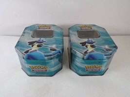 2 Heavily Used Pokémon Diamond and Pearl Lucario Collectors Metal Card T... - $7.85